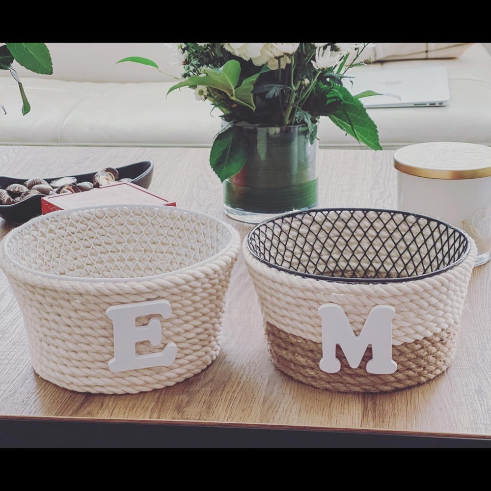 Handmade decorative yarn baskets